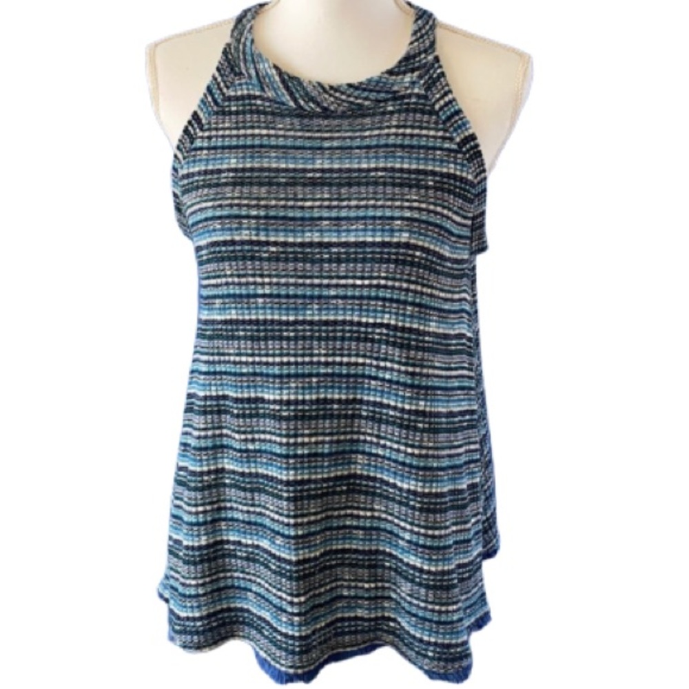 NWOT Anthropologie W5 Blue Striped Knit Tank Size M